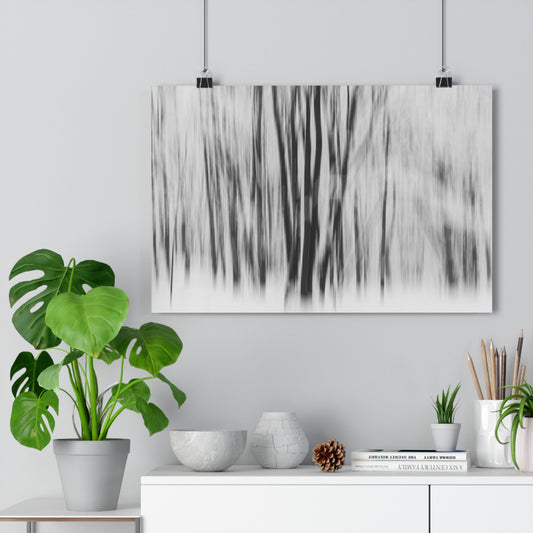 Art Print, Winter Forest Scene, ICM Technique, Wall Decor, Nature Print, Home Decor