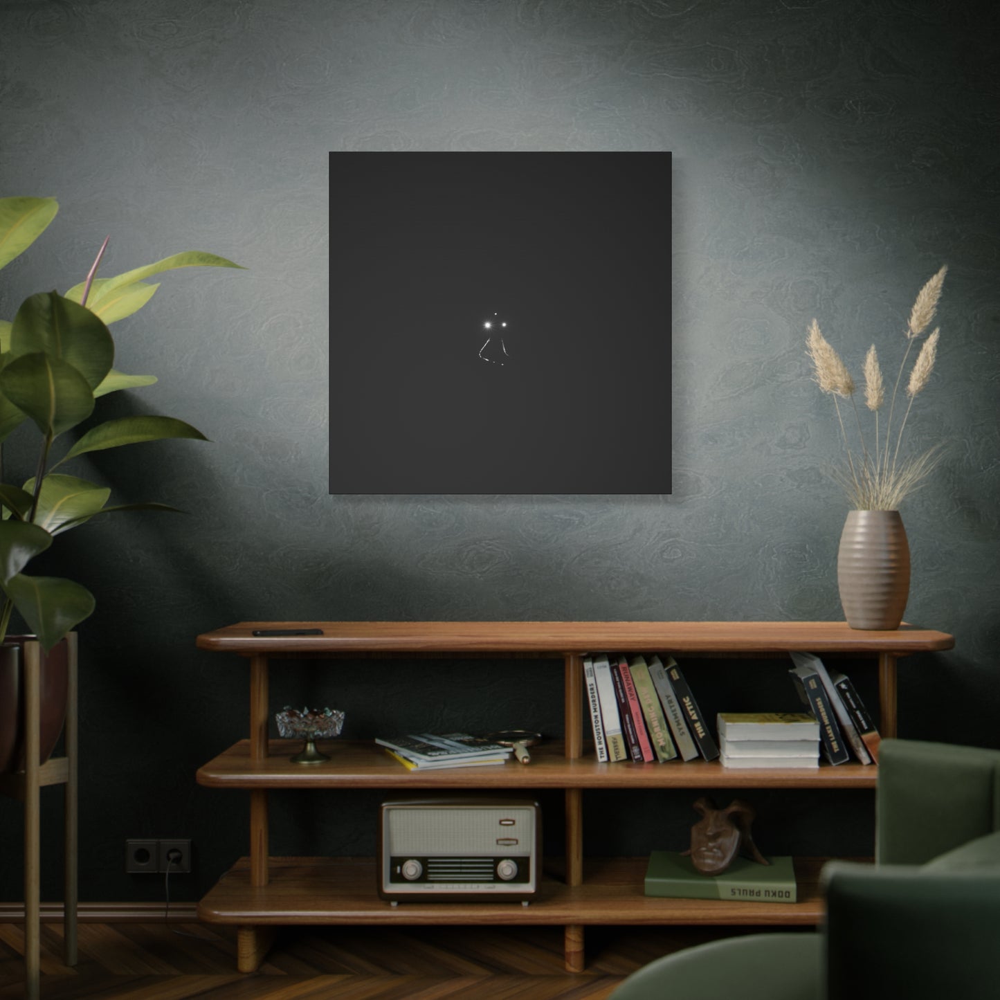 Canvas Print - The last train, Train lights on dark night background, 1 25"