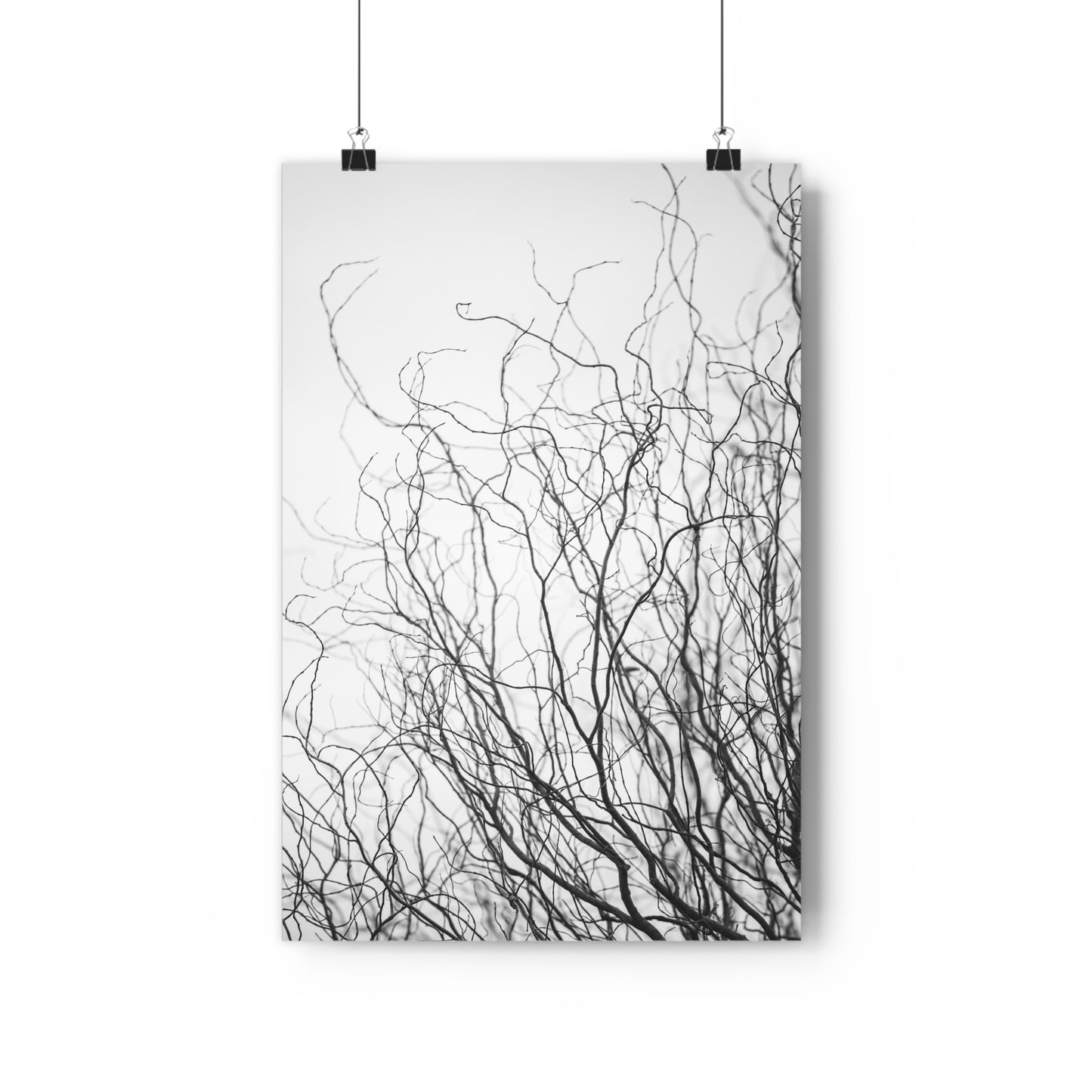 Giclée Print, Winter Tree Branches Art, 'Tangled Whispers' Wall Decor, Nature Print, Home Decor, Black and White Art, Gift for Nature