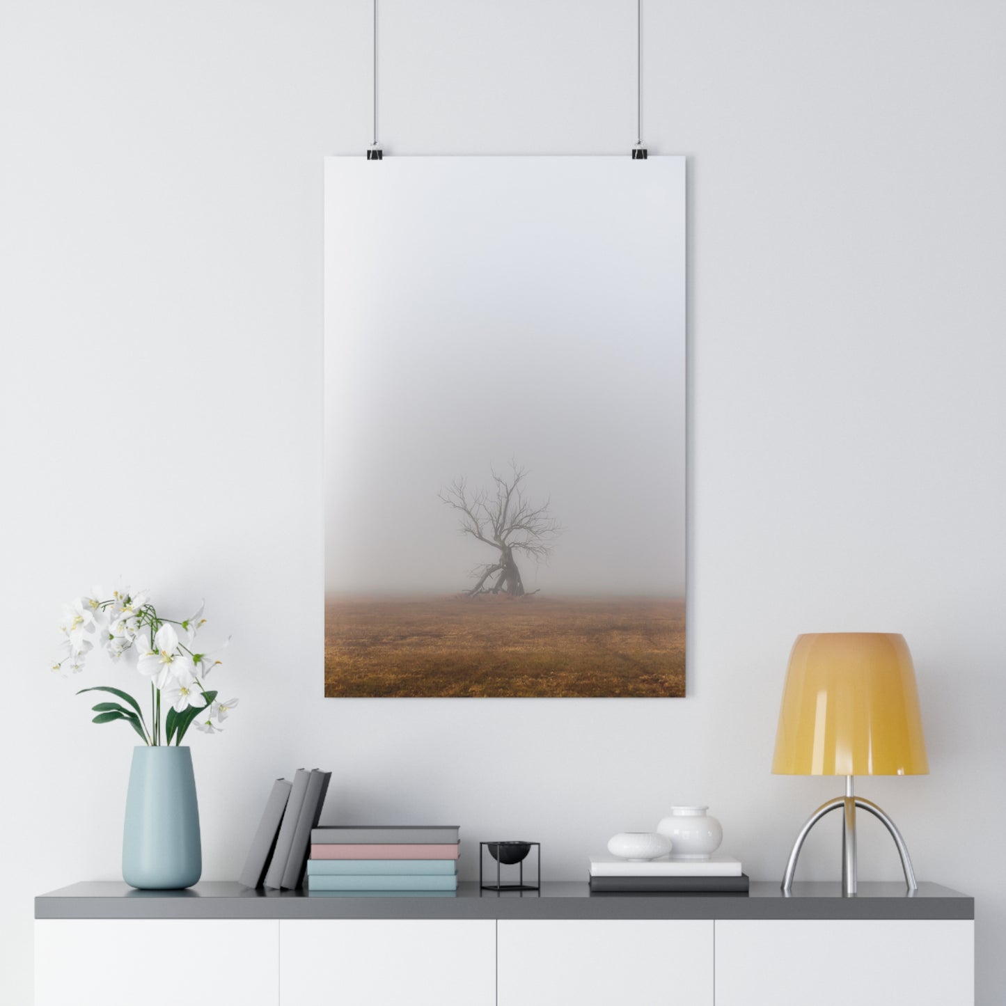 Art Print Wall Decor, Giclée Print, The Last Ent Tree Illustration, Foggy Field Landscape Poster, Nature Artwork, Unique Gift for Nature