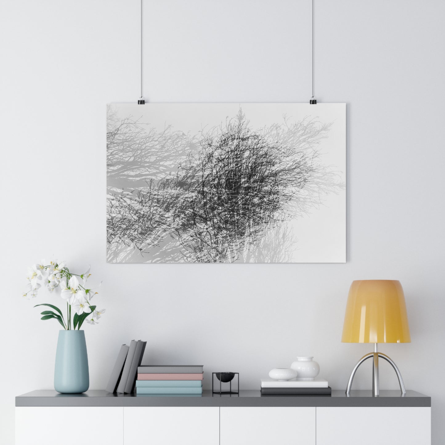 Giclée Art Print, Black and White Winter Tree Photo, Mysterious Multiexposure Wall Art, Home Decor, Nature Photography, Holiday Gift Idea