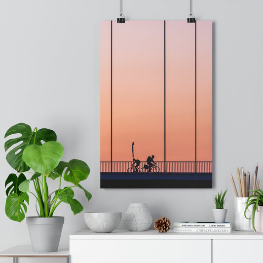 Art Print - Bikers Silhouette on a Hot Summer Evening