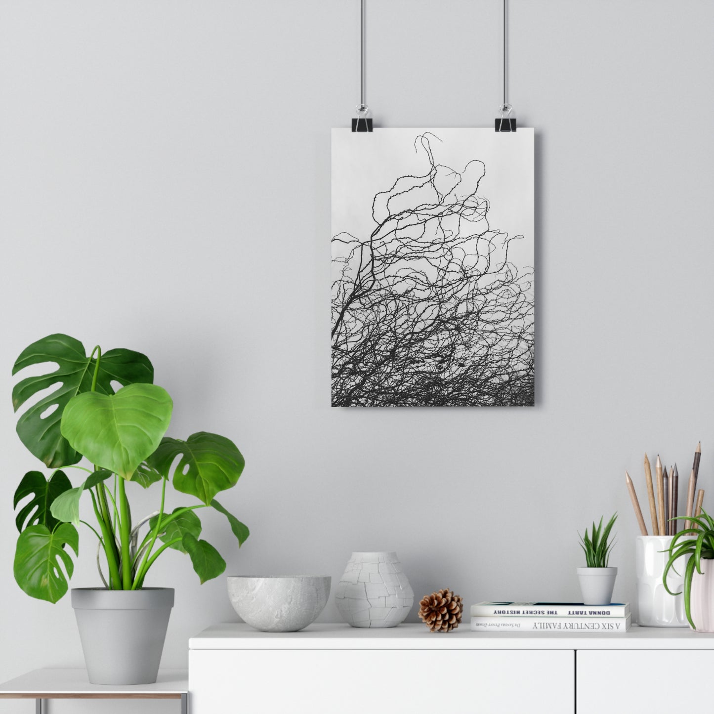 Giclée Art Print, Abstract Black and White Tree Branches, Wall Art Decor, Minimalist Home Decor, Fine Art Photography Print, Modern Art