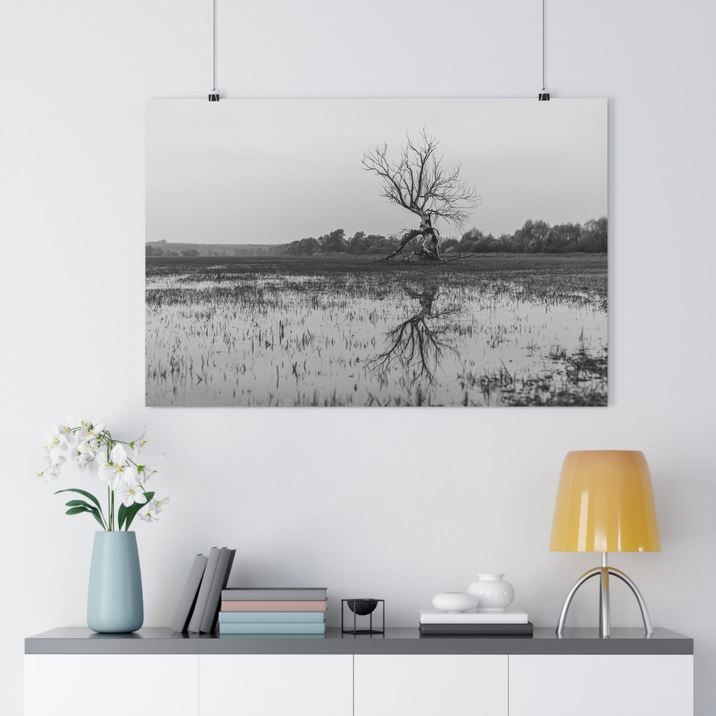 Giclée Art Print, The Last Ent Tree Reflection on Water Surface, Nature Wall Art, Forest Print, Woodland Decor, Tree Artwork