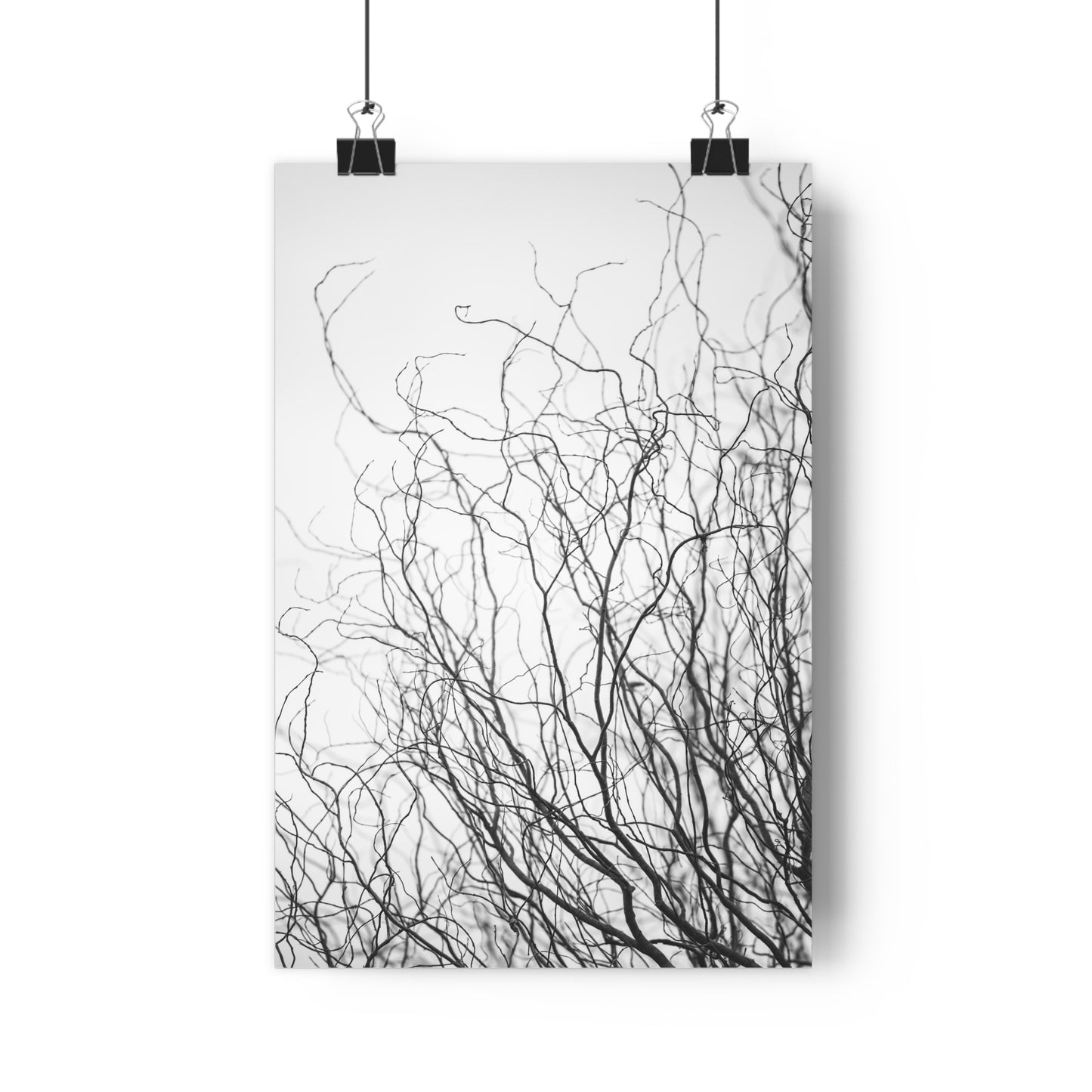 Giclée Print, Winter Tree Branches Art, 'Tangled Whispers' Wall Decor, Nature Print, Home Decor, Black and White Art, Gift for Nature