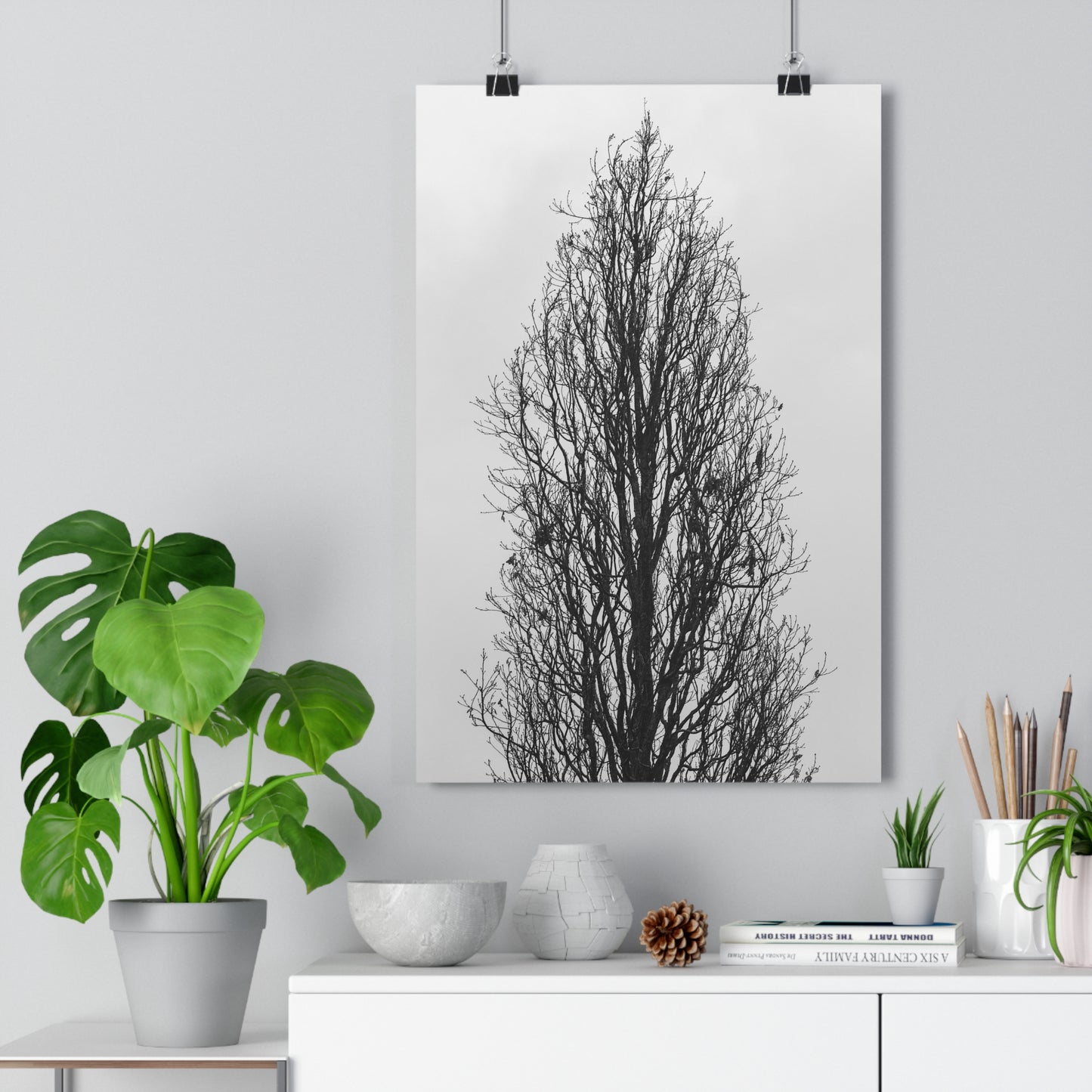 Giclée Art Print, Nature Wall Art, Tree Print, Minimalist Home Decor, Black and White Photography