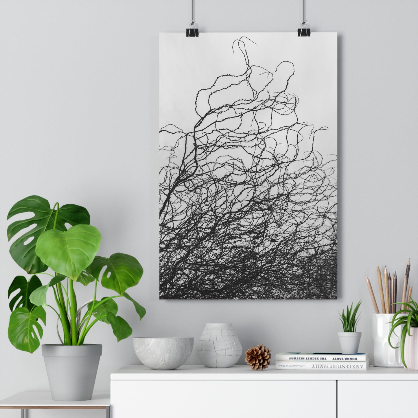 Giclée Art Print, Abstract Black and White Tree Branches, Wall Art Decor, Minimalist Home Decor, Fine Art Photography Print, Modern Art