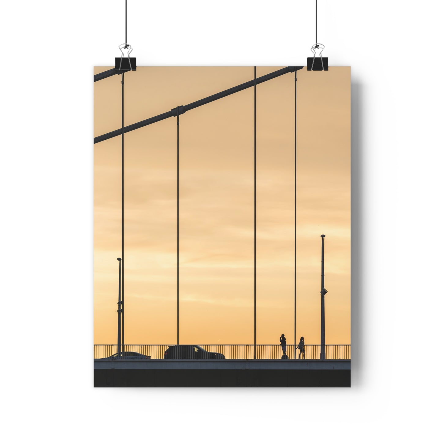 Art Print, Sunset Bridge Silhouettes, 'Will call you', Wall Decor, Home Decor, Gift Idea, Office Art