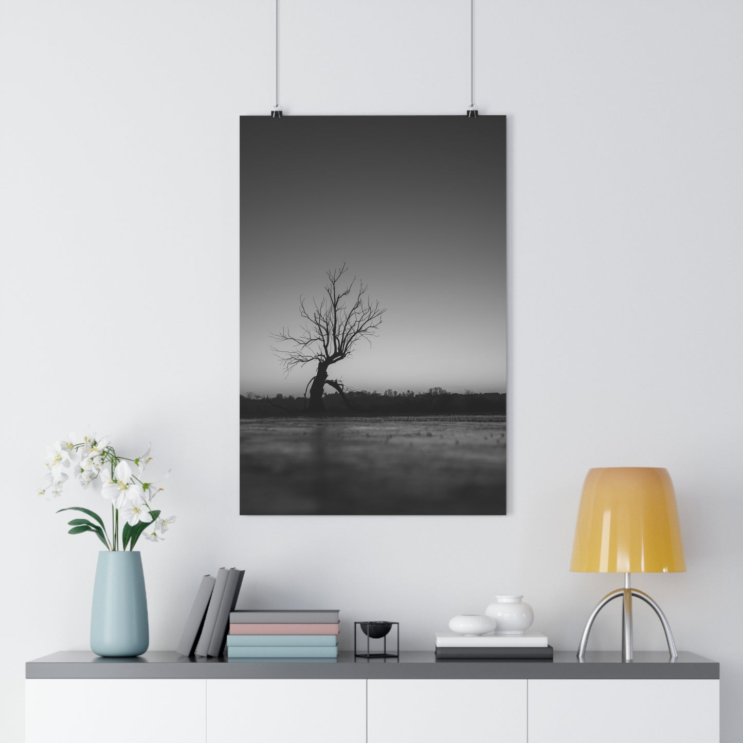 Giclée Art Print, Old Tree 'The Last Ent' Winter Sunset Black White Photo, Wall Art Decor, Nature Lover Gift, Landscape Photography, Fine